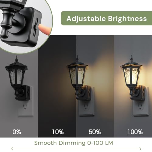 Image of L LOHAS LED Night Lights Plug into Wall,Dimmable Night Light Vintage 3000K | Dusk to Dawn Sensor, Soft White,0-100LM, Rotating Plug in LED Nightlight Industrial Classic Pillar,Farmhouse Bathroom Hallway