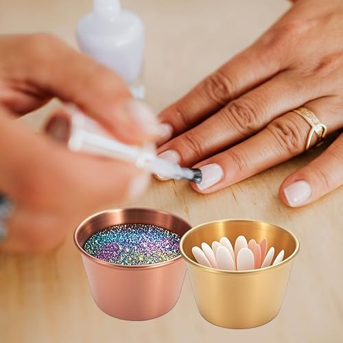 Dappen Dish para Monómero, Copa de Uñas Metal Rose Gold miniatura 3