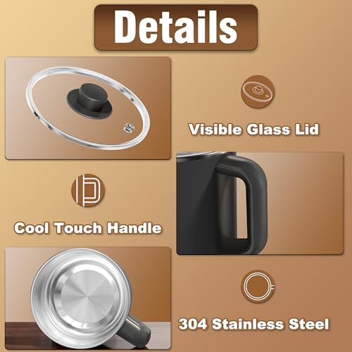 TOPWIT Hot Pot Electric, 1.6L Ramen Cooker, Multifunctional Electric Cooker for Pasta, Shabu-Shabu, Oatmeal, Soup and Egg with Over-Heating Protection, Boil Dry Protection, Black by TOPWIT - Image 8