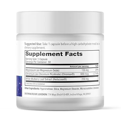 Juvenon SucraLow Advanced Carb Blocker Supports Blood Sugar, Reduces Carb & Starch Absorption, Aids Metabolism & Limits Fat Storage Mealtime Supplement for High-Carb Meals (30 Capsules)