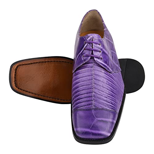 Image of LIBERTYZENO Mens Animal Print & Plain Genuine Leather Adults Lace Up Oxford Dress Shoes for Easter Gift