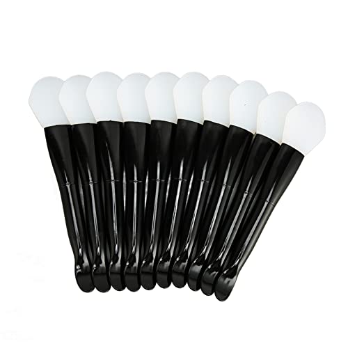 Kuuleyn Facial Mask Brush,Silicone Face Mask Brush Mask,10pcs Dual Sided with Spoon Soft Silicone Black Handle Mask Applicator Brush