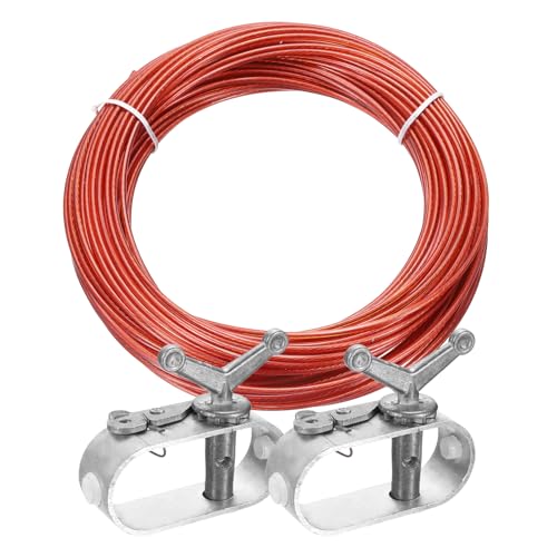 QUARKZMAN 2 Stück Drahtspanner Drahtseil Spanner Draht Spannseil mit Stahlseil ummantelt Ø 2 mm Länge 30 m Spannschloss Spanndrahtseil für Poolplanen Befestigung Seil Poolabdeckung Winter