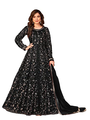 RoohVastra Indian tradition ready to wear heavy net embroidered gown