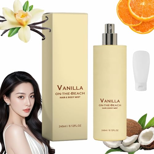 Luniguin Vanilla on the Hair and Body Mist, Vanilla Ocean Fragrance Spray, Lightweight & Non-sticky, Long-Lasting Fresh Fragrance for Hair & Body, All Skin Types