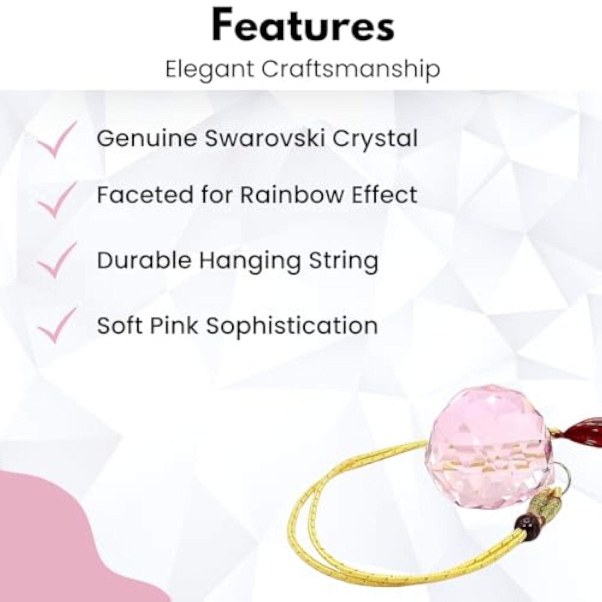 Plus Value Pink Crystal Ball Sphere, 40mm