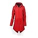 Produktbild iHENGH Damen Frühling Herbst Mantel bequem Solide Regenjacke Outdoor Jacken mit Kapuze Regenmantel Winddicht Parka Coat(Rot-3, 2XL)