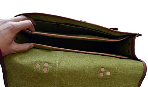 Maletín de cuero para laptop 15 pulgadas marrón miniatura 6