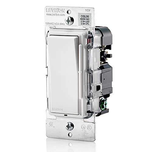 Leviton Decora 600-Watt Single-Pole/3-Way Universal Rocker Slide Dimmer, White/Light Almond (3-Pack) #TOP1