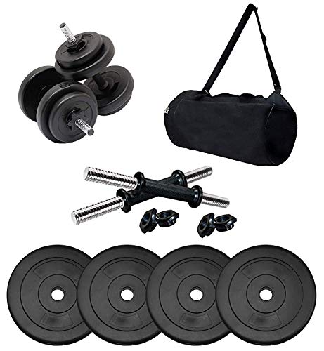 Faantastic Equipment for Home 10 kg(2.5 kg x 4) PVC,14 inches Dumbbell Rod Set,Exercise & Fitness Home Gym Workout Gym Accessories Combo for Men and Women.