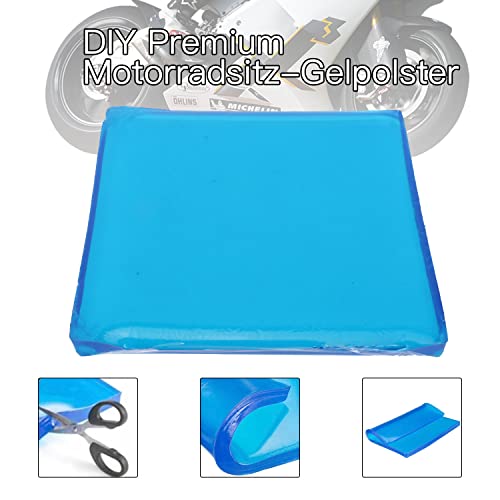 aleawol Verdickung Motorrad Sitz Stoßdämpfungsmatte, 25x25x2 cm Komfortables kühlendes Polyurethanfaser Pad Stoffkissen Weiche DIY Motorräder Sitzpolster Sitz Zubehör Blau