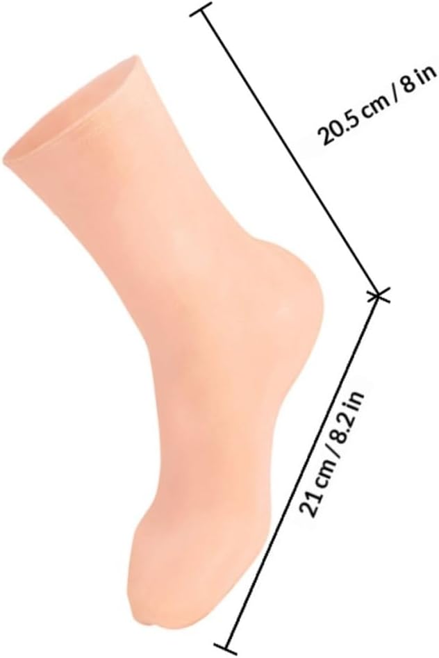 Moisturizing Foot Socks with Honeycomb Cushioning for Dry Feet Size L (40-44) Skin Color Silicone Gel Socks for Overnight Hydration
