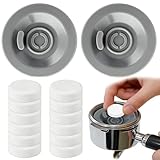 2pcs 54mm Espresso Cleaning Discs & 12pcs Cleaning Tablets Compatible with Ninja Luxe Coffee Machine,Coffee Maker Cleaner Kit for 54mm Portafilter Espresso Machines