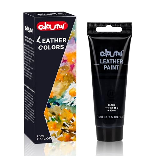 Colorful Acrylic Leather Paint 2.5oz Black - Shoe Painting & Bag Decor, Jacket Care, DIY Crafts