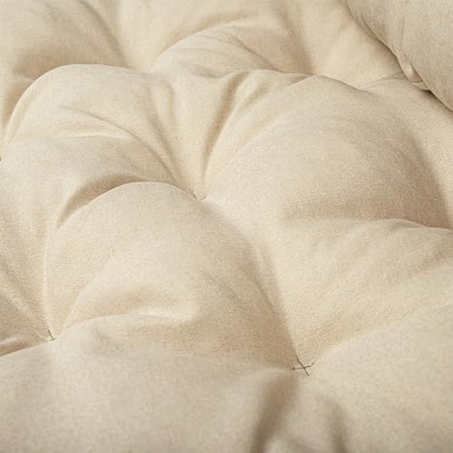 MG Design Cojines de jardín para Muebles de palets 40x120 cm, 80x120 cm con Motivo Beige - de Tela de tapicería Gruesa, con Relleno Suave, con Cuerdas para Atar - cojín para Muebles Jardin Exterior - imagen 5