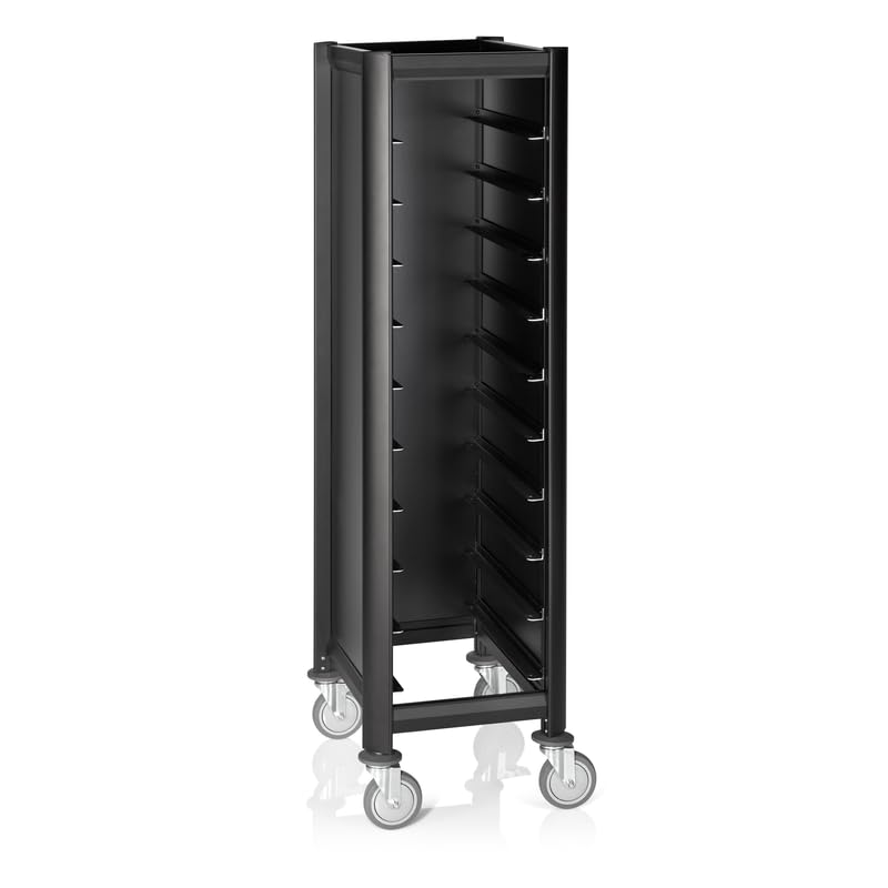 GN Tablettwagen schwarz für 10 GN Tabletts 1/1 Aluminium, MDF
