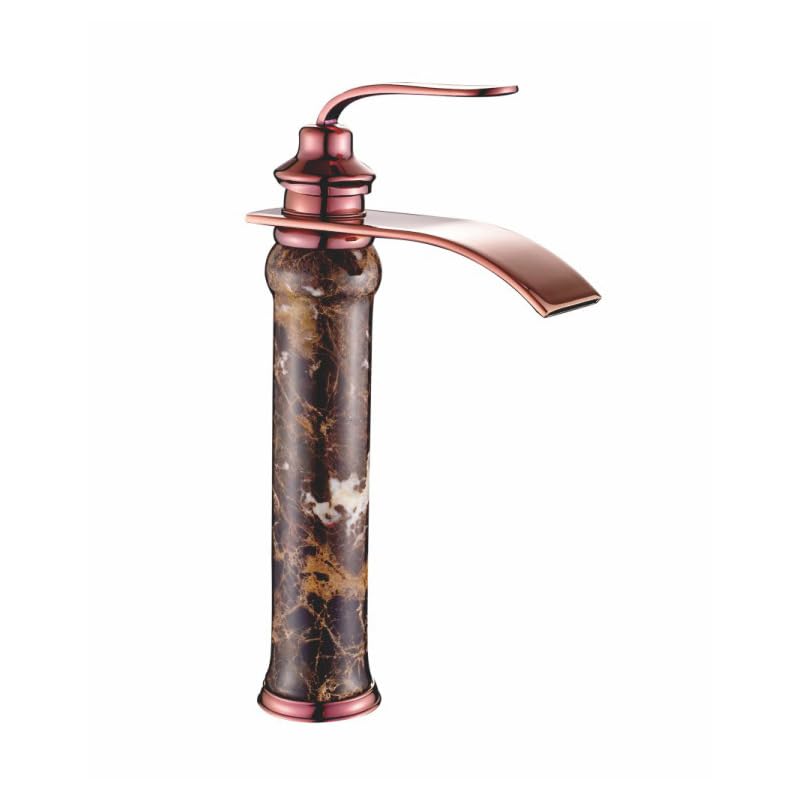 Mitigeur de lavabo en jade et or rose, l'élégance d'un robinet haut haut de gamme