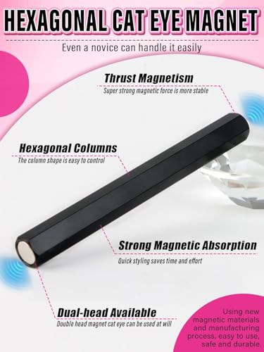 2 peças de ferramentas de ímã de unha, EBANKU atualizado 5 em 1, ímã olho de gato, multifunções, hex