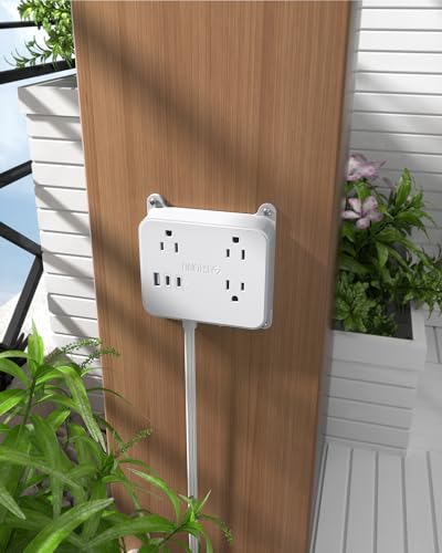 TROND Flat Power Strip con Cubierta y 3 Tomacorrientes Espaciados miniatura 6