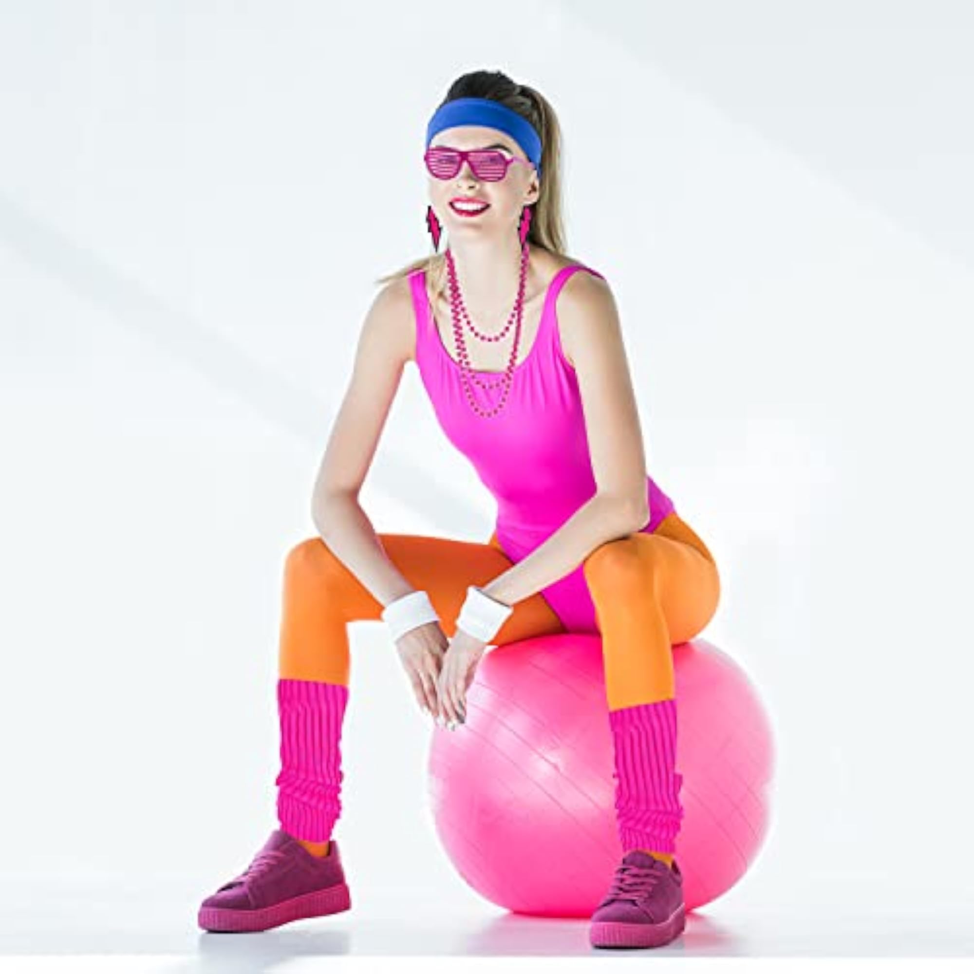 80s Costume Accessories Set for Women, Necklace & Bracelet