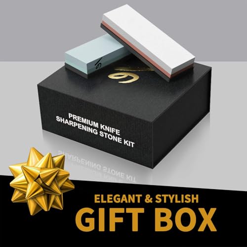 Knife Sharpening Stone Kit, KERYE Professional Japanese Whetstone Sharpener Stone Set, Premium 4 Side Grit 400/1000 3000/8000 Water Stone, Flattening Stones, Angle Guide, Leather Strop, Anti Cut Glove