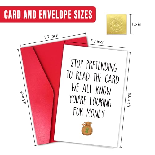 Xuewenmeihua Birthday Card for Son Daughter, Funny Birthday Card for Grandson Granddaughter Teenager, 13-18 Year Old Bday Gift (Stop Pretending)