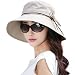 Siggi Bucket Cord Sun Summer Beach Hat with Wide Brim for Women Foldable UPF50+ Khaki