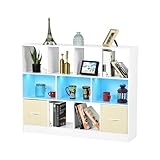 GOKHOMX Bibliotheque Aufbewahrungswürfel mit 11 Fächern und 2 Schubladen...