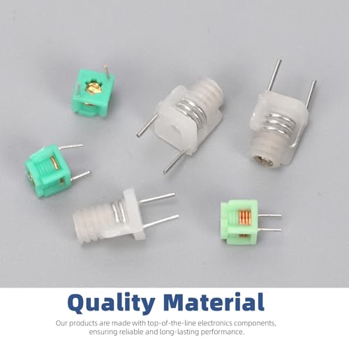 Glarks 120pcs 3 Value MD0707/MD0505 1.5T 2.5T 3.5T White and Green Adjustable Molded Inductance Hollow Coil Kit, Adjustable Inductor Coil for Industrial, Automotive,Household Electronics