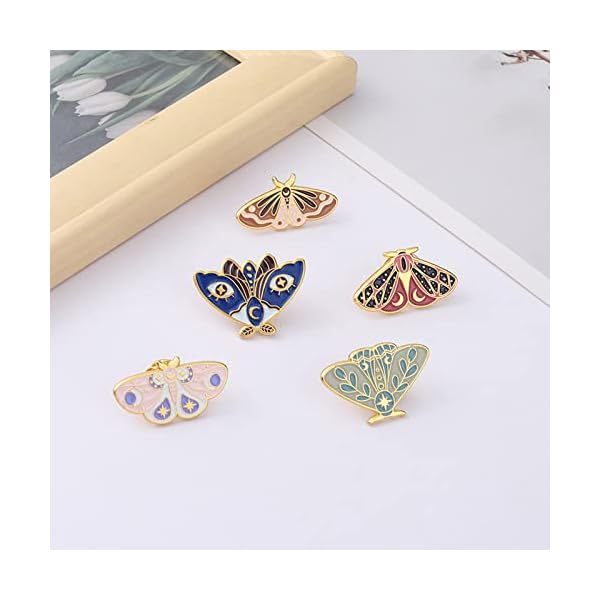 KOCNYDEY 18 Pieces Butterfly Enamel Pins Set Cool Horror Cute Enamel Lapel Pins Butterfly Brooches Pins Assorted Badges Pins Anime Pins Insect for Backpacks Steampunk Jewelry Hats Clothes for Women - Image 8