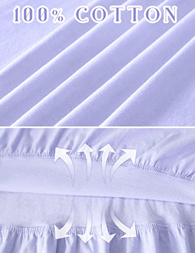 Image of MZROCR Cotton Nightgowns for Women Soft Sleeveless Night Gown for Adult Women Ruffle Sleepwear