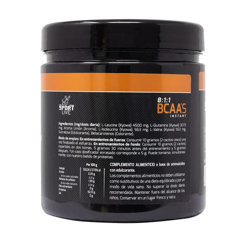 Drasanvi Sport Live Bcaas 300G/ 10.58 Ounce Lemon Flavor - Health Care - Strengthens And Increases Your Muscles - Powder - Without Allergens - Pure And Effective Composition - Vegan #TOP1