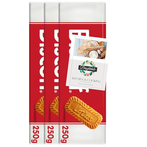 Speculoos Biscuits Bundle with Lotus Biscoff 250g 3 Pack + Brightdale Kitchen Booklet