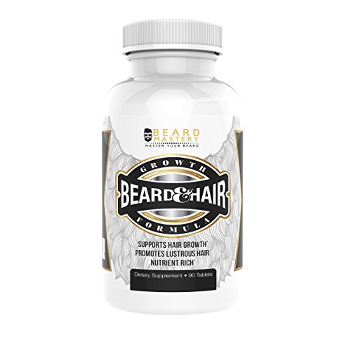 Beard Growth Vitamins for Men | Safe and Effective Formula for Facial Hair | Supplements for a Fuller and Thicker Beard | Premium Beard Grower, 90 Tablets, Made in the USA