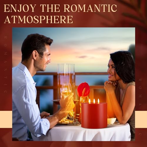 Image of Retisee 1 Pack Red Extra Large Flameless Candles 6 inchx6 inch Remote Control