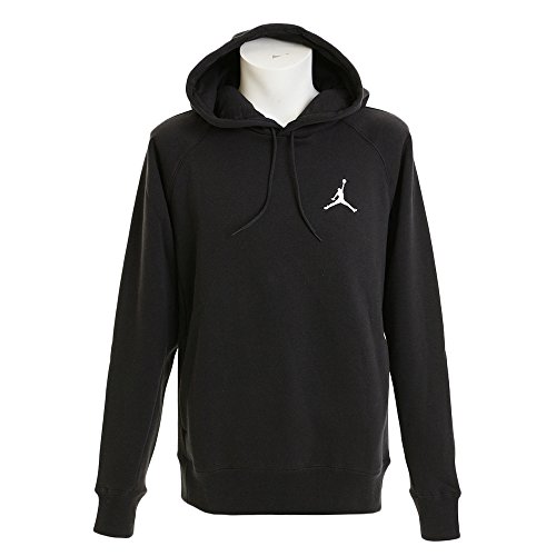Jordan Nike Mens Flight Pull Over Hooded Sweatshirt Black/White 823066-010 Size Medium