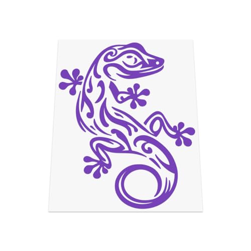HastingsDesigner GECKO LIZARD S2 Tribal Tattoo Style Car Window Bumper Wall Laptop Vinyl Decal Sticker (Purple)