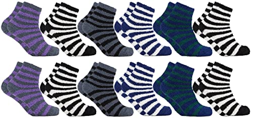 Yacht & Smith Mens Fuzzy Socks, Soft Warm Winter Slipper Plush Sock2