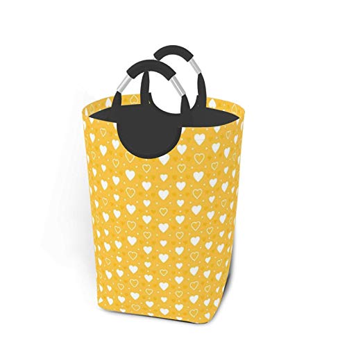 Wäschesack,Romantische Herzformen und Punkte drucken,Großer faltbarer Wäschekorb,zusammenklappbarer Wäschekorb,zusammenklappbarer