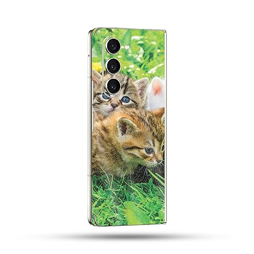Image of MightySkins Glossy Glitter Skin Compatible With Samsung Galaxy Z Fold 5 Full Wrap - Field Of Kittens | Protective, Durable High-Gloss Glitter Finish | Easy To Apply and Change Styles | Made in the USA
