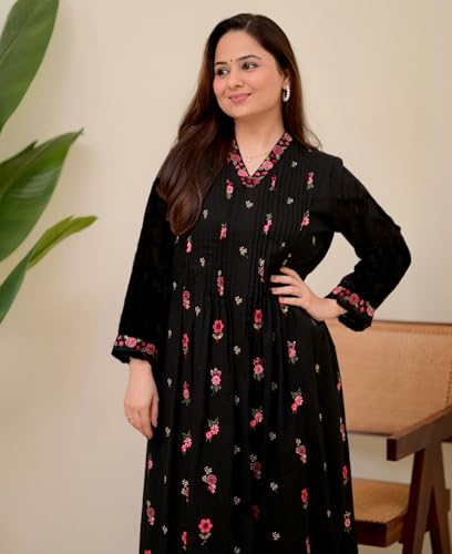Image of KLOSIA Women Embroidery Solid Anarkali Kurta and Pant Set with Dupatta|Silk|Regular Fit