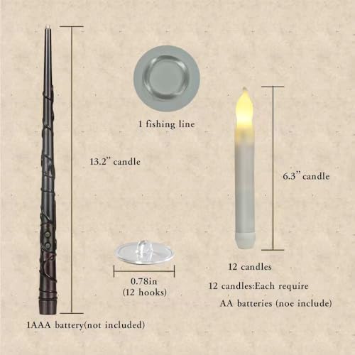 Velas LED sin llama con mando de varita para iluminación de techos 4