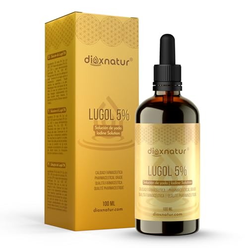 DIOXNATUR® Solução Lugol 5% qualidade farmacêutica 100 ml | Gotas de iodo líquido e iodeto de potássio com pipeta doseadora precisa