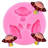 XMOLDNMS Space Theme Silicone Mold Flying Saucer Fondant Mold For Cake Decorating Cupcake Topper Candy Chocolate Gum Paste Polymer Clay