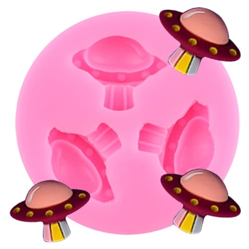 XMOLDNMS Space Theme Silicone Mold Flying Saucer Fondant Mold For Cake Decorating Cupcake Topper Candy Chocolate Gum Paste Polymer Clay
