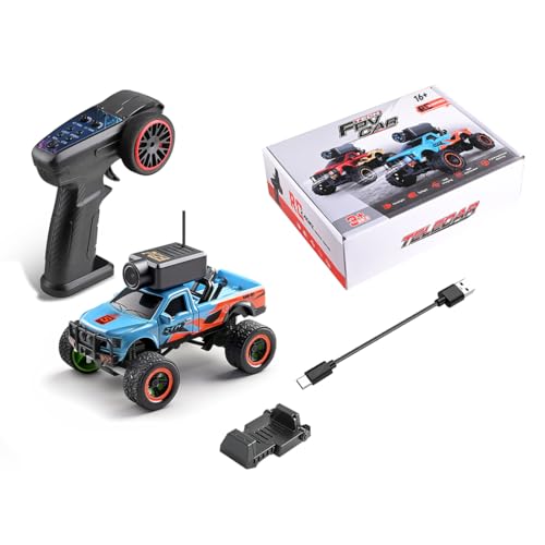 ToysWeltX WL 1/64 Escala APP Auto Pairing Full proporcional FPV Mini RC Truck Modelo con Cámara WiFi (Control remoto incluido/RTR/)