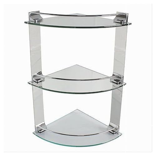 OISE ART STORE Trade Shop - Mensola Ad Angolo Tripla per Bagno Angoliera A 3 Ripiani in Vetro Arredo 52911