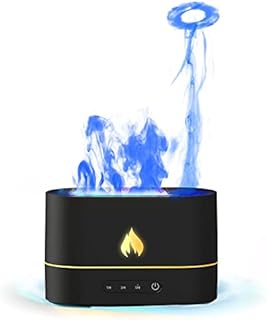 Humidifiers Flame Essential Oil Diffuser fire with Flame Night Light Aromatherapy Diffuser Kids Humidifiers for Small Room Bedroom Office(black square)