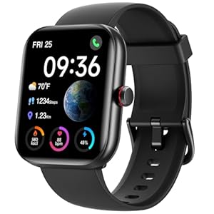 Smartwatch Damen Herren mit Telefonfunktion & Alexa eingebaut,Fitnessuhr mit 110+ Sports,Armbanduhr IP68 Wasserdicht, 24H Herzfrequenz SpO2 Schlafmonitor,1,91″ Uhren Damen mit iOS/Android – Schwarz