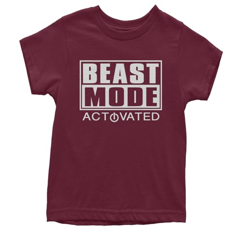 Youth Activated Beast Mode T-Shirt X-Small Maroon